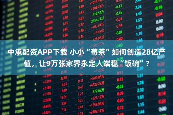 中承配资APP下载 小小“莓茶”如何创造28亿产值，让9万张家界永定人端稳“饭碗”？